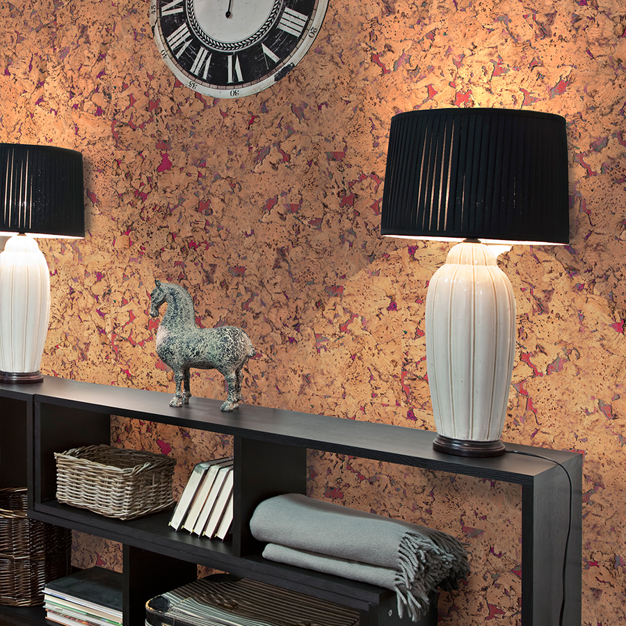 Пробковая стеновая панель Corkstyle Wall Design Monte Red 600×300×3 фото в интерьере